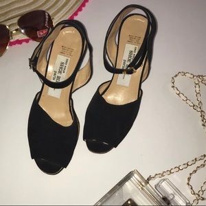 Black chunky heel sandals